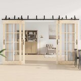 Pribor za klizna vrata 366 cm čelični crni | shoptok.hr