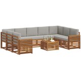  Set vanjskih sofa 10 kom. Prirodna i svjetlosiva | shoptok.hr