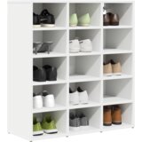 vidaXL Omara za čevlje s polico Bela 52.5 x 30 x 50 cm Konstruiran les | Shoptok.si
