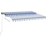  Tenda na ručno uvlačenje s LED svjetlom 350x250 cm plavo-bijela | shoptok.hr