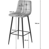  ARCETO barska stolica - crni baršun / crne noge x 1 | shoptok.hr