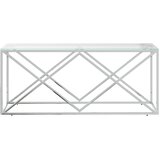  Stolić za kavu 110 x 45 x 45 cm od nehrđajućeg čelika i stakla | shoptok.hr