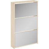 Ormarić za cipele 3 razine s ogledalom hrast 63 x 17 x 102,5 cm | shoptok.hr