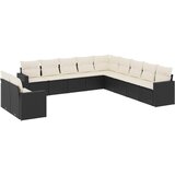  11-dijelni set vrtnih sofa od poliratana s jastucima crni Crna 65.5 x 62 x 69 cm | shoptok.hr