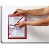 eurokraft basic Magnetni informacijski žep, za napise, DIN A3 prečno / DIN A2 pokončno, 435 x 60 mm, rdeč okvir, DE 10 kosov | Shoptok.si
