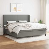  Krevet s oprugama i madracem tamnosivi 200 x 200 cm od tkanine | shoptok.hr