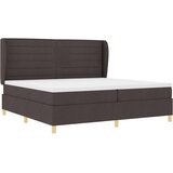 Box Spring Postelja z Blazino Temno Rjava 200x200 cm Tkanina, (22052942) | Shoptok.si