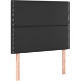 Krevet box spring s madracem LED crni 90x190 cm od umjetne kože | shoptok.hr