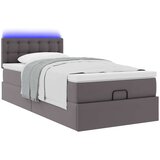 vidaXL otomanski okvir kreveta s madracem sivi 90x200cm umjetna koža | shoptok.hr