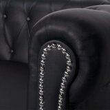  Trosjed Chesterfield od umjetne kože crni | shoptok.hr