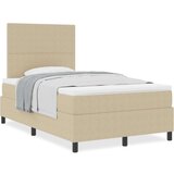 Box Spring Krevet s Madracem Svijetlo Zelena Siva Mali Dupli Baršunasta Tkanina | shoptok.hr