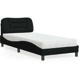 vidaXL Postelja z vzmetnico črna 90x200 cm blago Cene