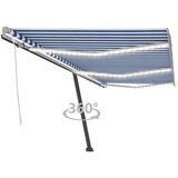 vidaXL Ročno zložljiva tenda z LED lučkami 600x350 cm modra in bela Cene