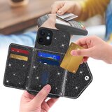 INORCO Za iPhone 12 mini 5,4-palčni ovitek za telefon z naramnim pasom, stojalo, pokrov za držalo za kartice z bleščečim dekorjem v prahu, (22034870) | Shoptok.si