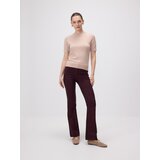Reserved Flare hlače od mješavine viskoze - burgundy | shoptok.hr