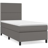 Maison Chic Box spring postelja - Vzmetna postelja z vzmetnico siv 90x190 cm umetno usnje SL19693, (21894039) Cene