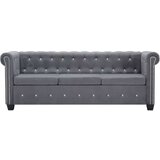 vidaXL Trosjed Chesterfield s baršunastom presvlakom 199 x 75 x 72 cm sivi | shoptok.hr
