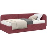 vidaXL Kutni okvir kreveta Vinska crvena 100 x 200 cm tkanina | shoptok.hr
