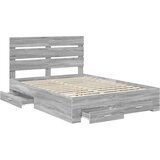 vidaXL Okvir za krevet s ladicama Siva Sonoma 140 x 200 cm - Sivi hrast sonoma 140 x 200 cm | shoptok.hr
