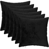  Presvlaka za jastuk 6 pcs HEERLEN Crna 45 x 45 cm Flanel - Crna 45 x 45 cm 6 Slike