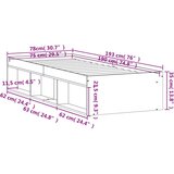  Kreveta boja hrasta 75 x 190 cm mali za jednu osobu | shoptok.hr