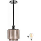  BRILAGI-LED Luster na sajli RETRO GLASS 1xE27/60W/230V, prečnik 15 cm, crna/dimljeno bež Cene
