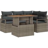  Sjedeća garnitura za vrt 5 kom. Bež Poli ratan 177 x 122 x 69 cm | shoptok.hr