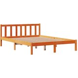  Okvir kreveta s uzglavljem voštano smeđi 140x190 cm od borovine | shoptok.hr