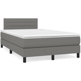 vidaXL Box spring postelja z vzmetnico temno siva 120x190 cm blago Cene