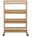  Kuhinjska Kolica s Kotačima Prirodna 60 x 18 x 97 cm Bambus | Eponuda.ba