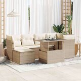 vidaXL 7-dijelni set vrtnih sofa od poliratana s jastucima bež | shoptok.hr