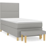  Okvir kreveta s oprugama i madrac svjetlosivi 90x200cm tkanina | shoptok.hr