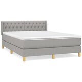 Maison Chic Box spring postelja - Vzmetna postelja z vzmetnico svetlo siva 140x200 cm blago SL7658, (21902655) | Shoptok.si