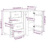  Komoda HAMAR temno siva 113x40x80 cm trdna borovina, (20656509) | Shoptok.si