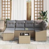  7-dijelni set za blagovanje u vrtu s jastučićima crni poli ratan | shoptok.hr