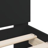  Okvir kreveta s uzglavljem crni 160x200cm od konstruiranog drva | shoptok.hr