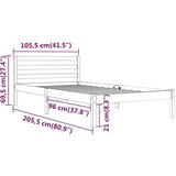 vidaXL Okvir za krevet od masivne borovine 100 x 200 cm bijeli | shoptok.hr