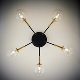 Jupiter 2040 - Luster na šipci BURANO 5xG9/10W/230V crna/zlatna/prozirna | Eponuda.com