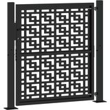  Vrtna vrata crna 100x100 cm čelična križna konstrukcija | shoptok.hr