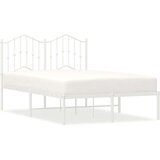 vidaXL Kovinski posteljni okvir z vzglavjem bel 120x200 cm | Shoptok.si