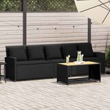  Vrtna sofa 5-sjed s jastucima crni poliratan | shoptok.hr