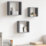  Kockaste zidne police 3 kom sive MDF | shoptok.hr