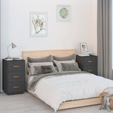 vidaXL Nočna omarica 2 kosa siva 40x40x75 cm trdna borovina Cene
