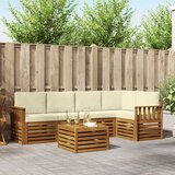  Set vanjskih sofa 6 kom. Prirodna i krem Poliester | shoptok.hr