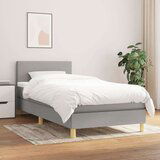  Box spring postelja z vzmetnico svetlo siva 80x200 cm blago, (20790343) Cene