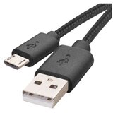 Kabel USB-A 2.0 / micro USB-B 2.0, polnjenje, podatki, 2 m, črni Cene