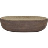 Nadgradni umivaonik bež i smeđi ovalni 59x40x14 cm keramički | shoptok.hr