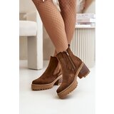 Boto Women's Insulated Heeled Boots Eco Suede Brown Irissinae | Shoptok.si