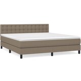 vidaXL Box spring postelja z vzmetnico taupe 180x200 cm blago, (20892583) Cene