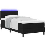 vidaXL Box Spring Postelja z Mattresom in LED Črna 90x190 cm Tkanina | Shoptok.si